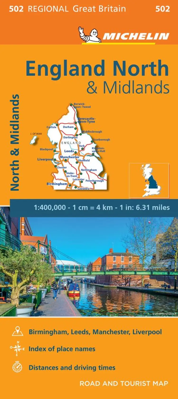 Michelin Great Britain Blad 502: Northern England, The Midlands af Michelin