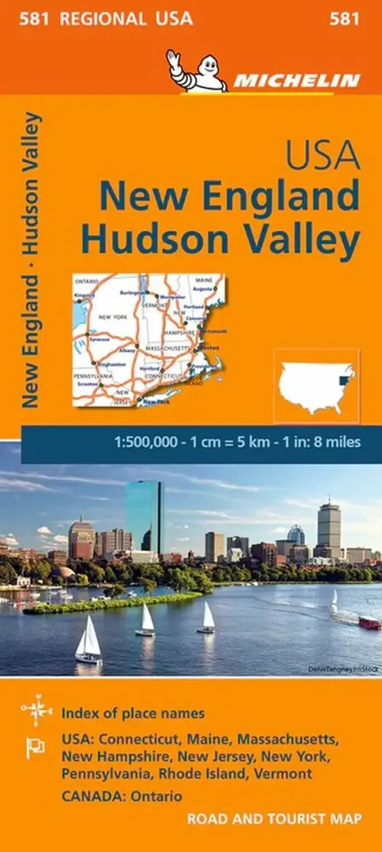 Michelin USA blad 581: New England, Hudson Valley af Michelin