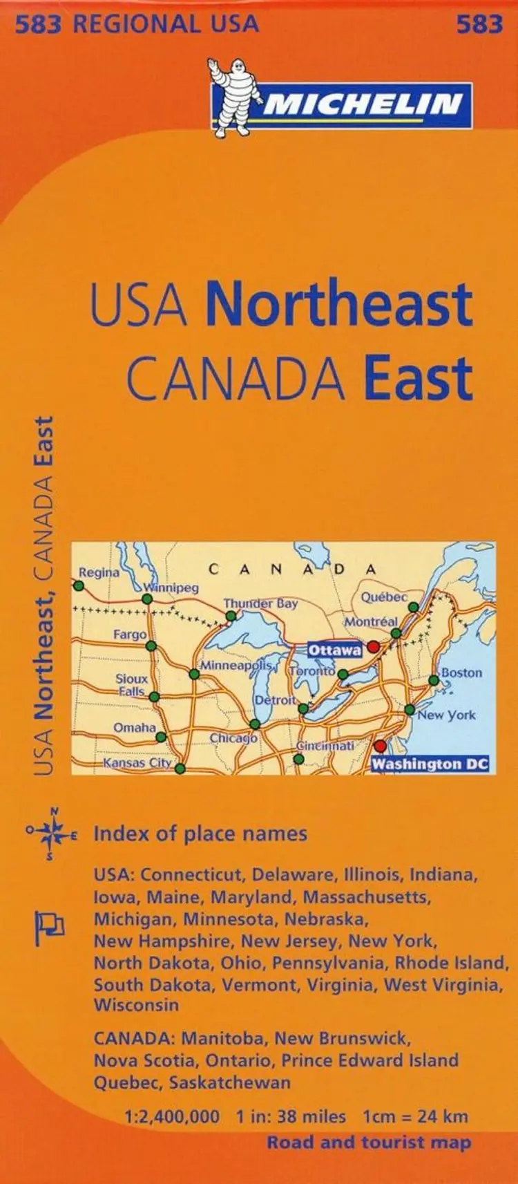 Michelin USA blad 583: Northeastern USA & Eastern Canada af Michelin