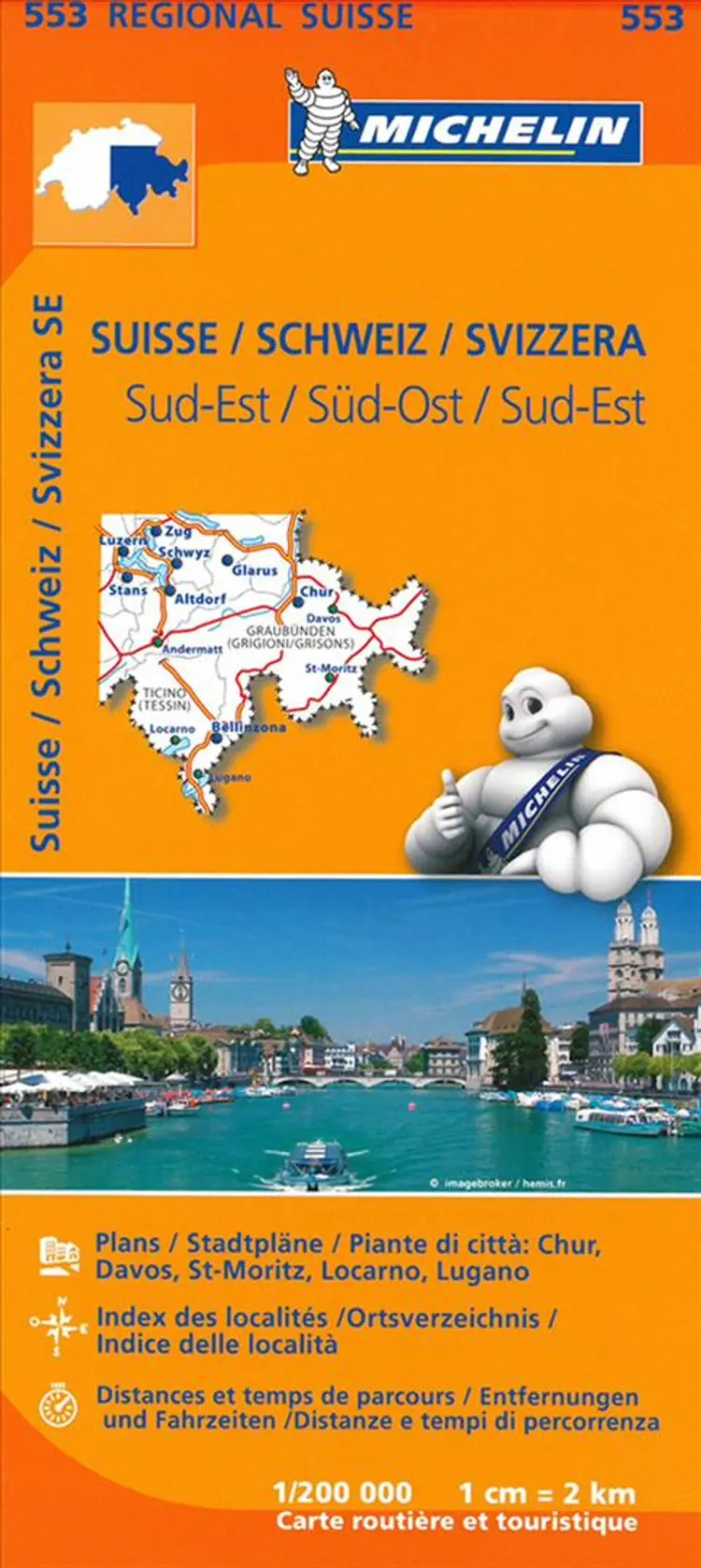 Switzerland Southeast: St.Moritz, Lugano af Michelin