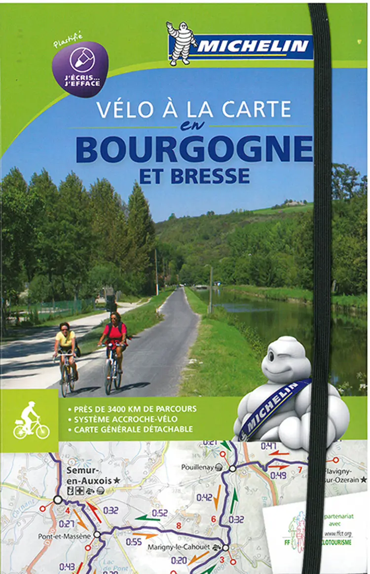 Bourgogne Bike Map & Atlas - Vélo à la carte en Bourgogne et Bresse af Michelin