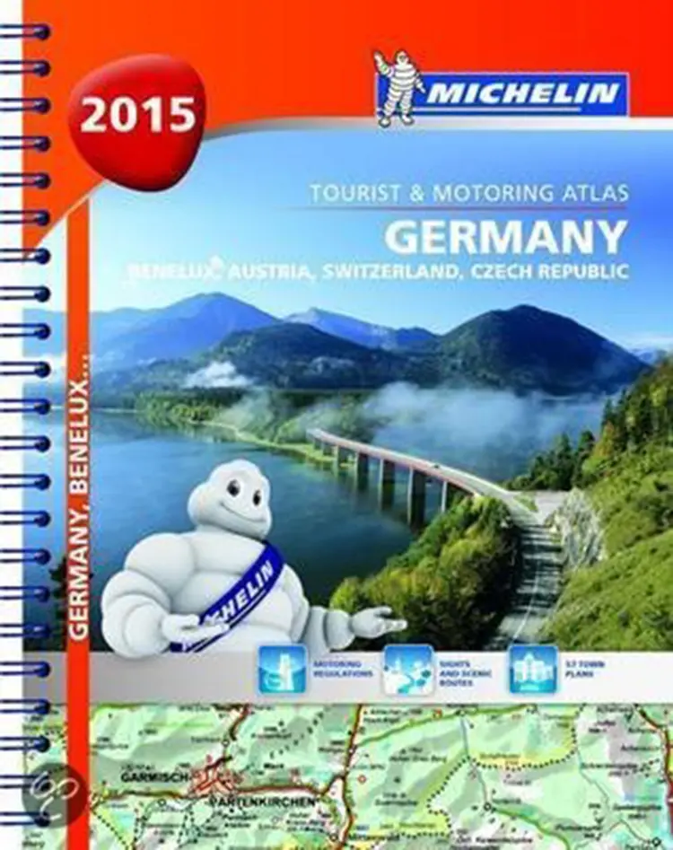 Michelin Tourist & Motoring Atlas Germany, Benelux, Austria, Switzerland, Czech Republic 2015