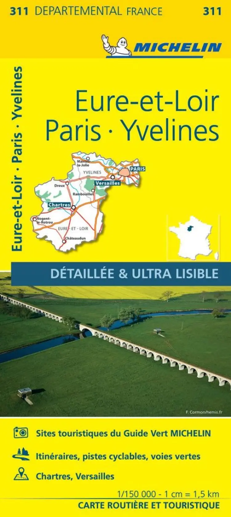 France blad 311: Eure-et-Loir, Paris, Yvelines af Michelin