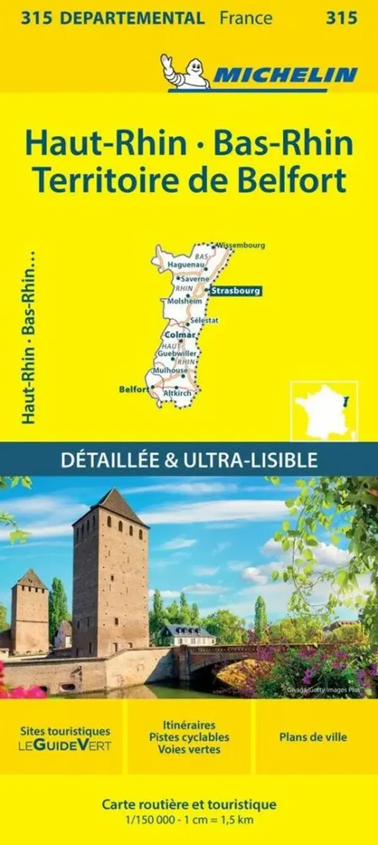 France blad 315: Bas Rhin, Haut Rhin, Territoire de Belfort af Michelin
