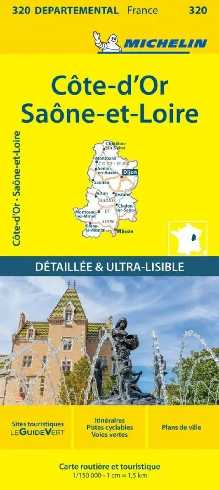 France blad 320: Cote d'Or, Saone et Loire af Michelin