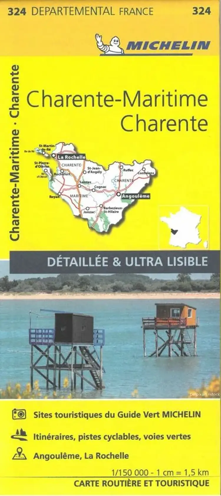 France blad 324: Charente, Charente Maritime af Michelin