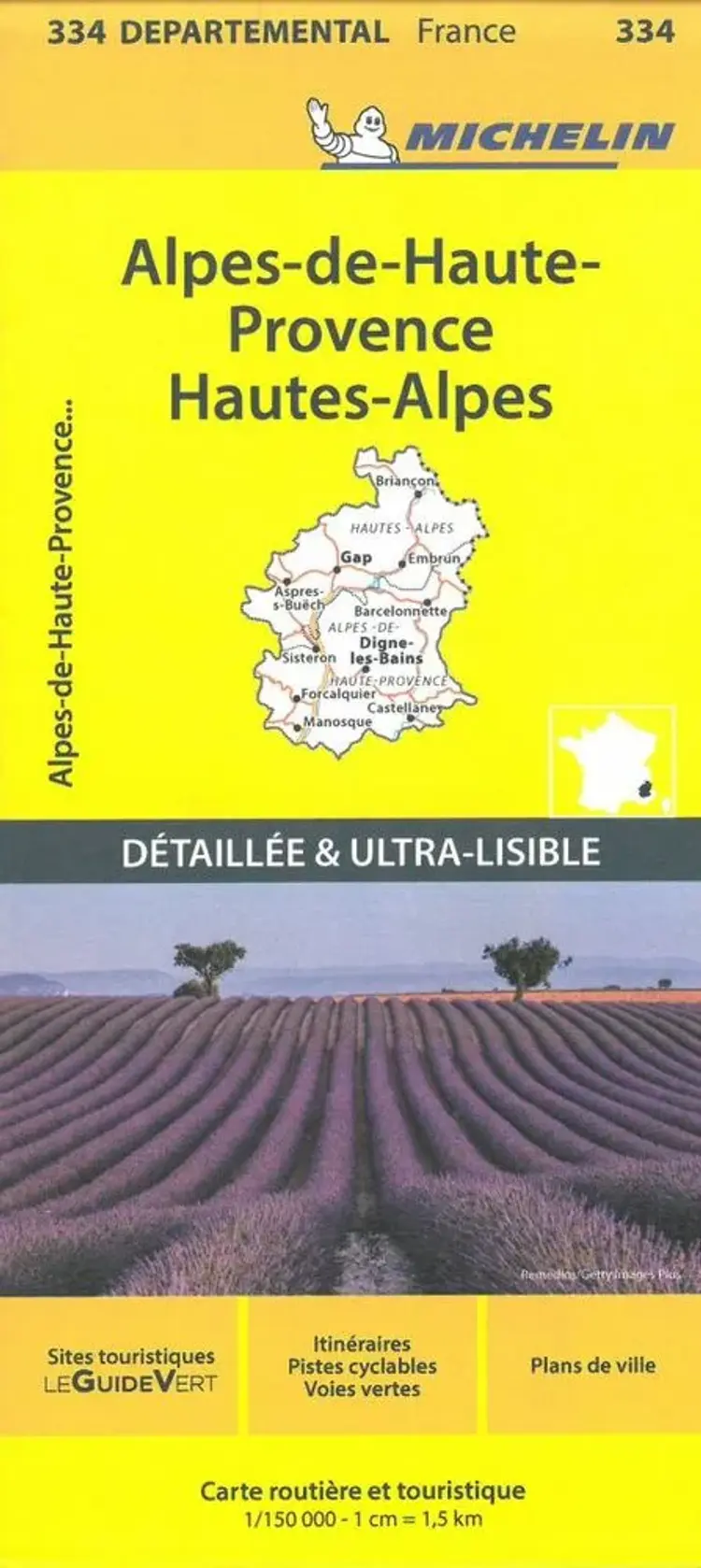 France blad 334: Alpes de Haute Provence, Hautes Alpes af Michelin
