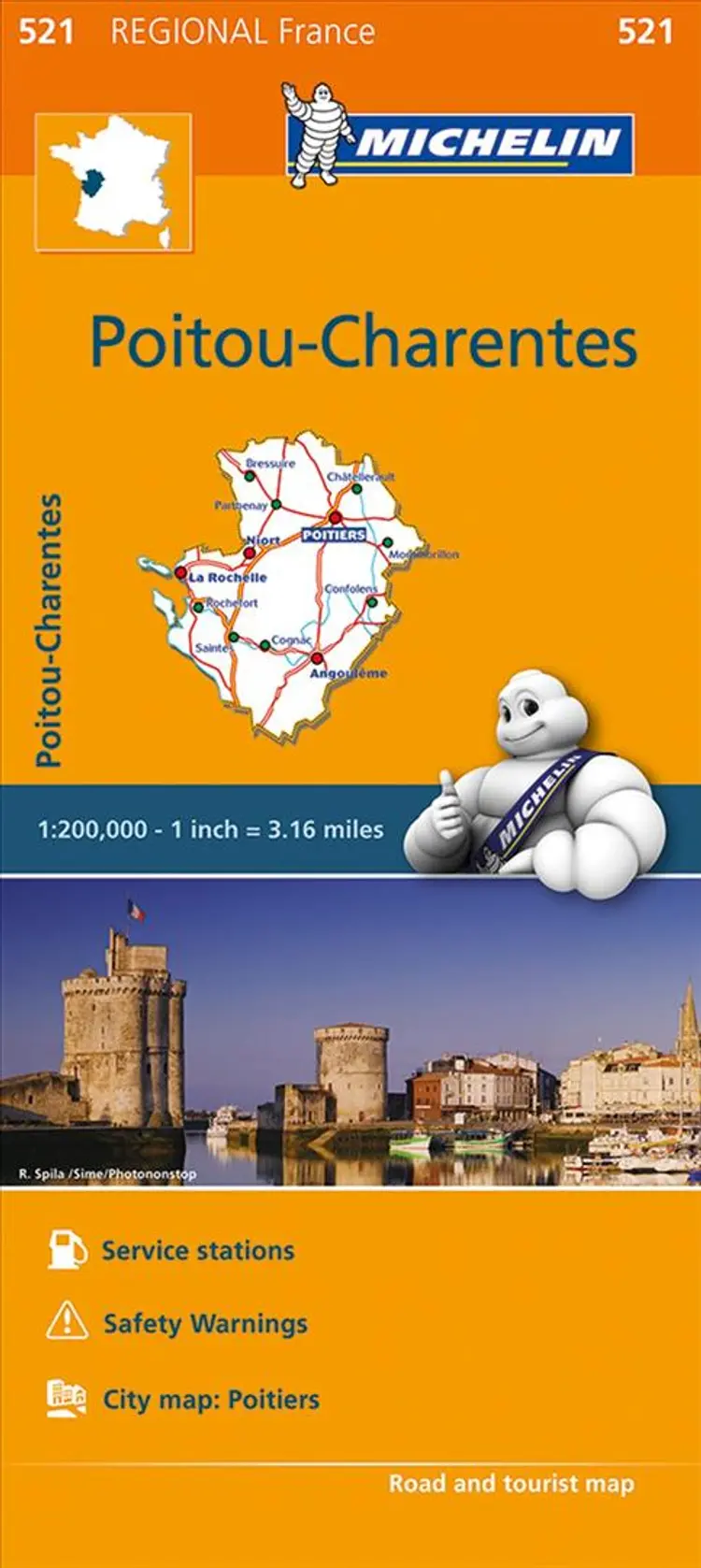 Michelin France blad 521: Poitou-Charentes af Michelin
