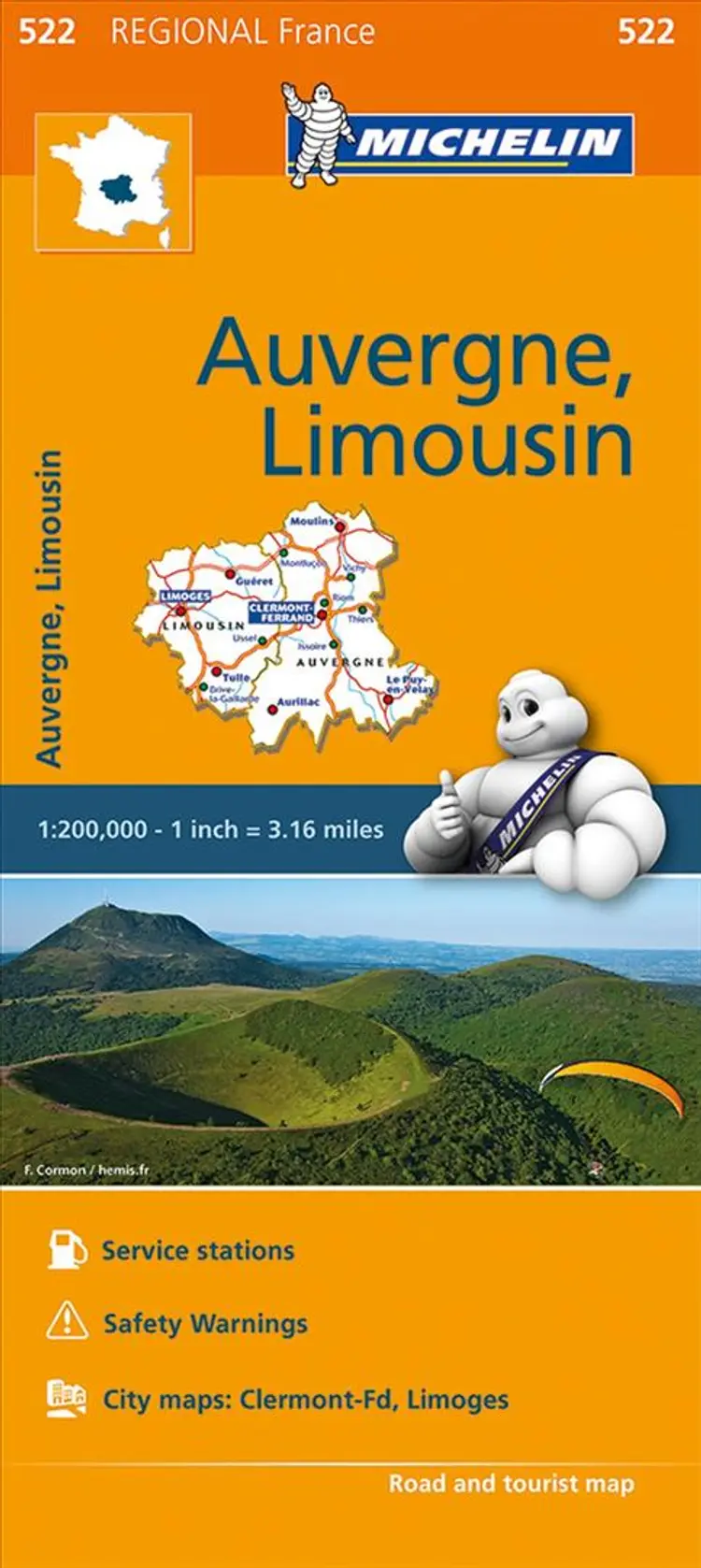 Michelin France blad 522: Auvergne Limousin af Michelin