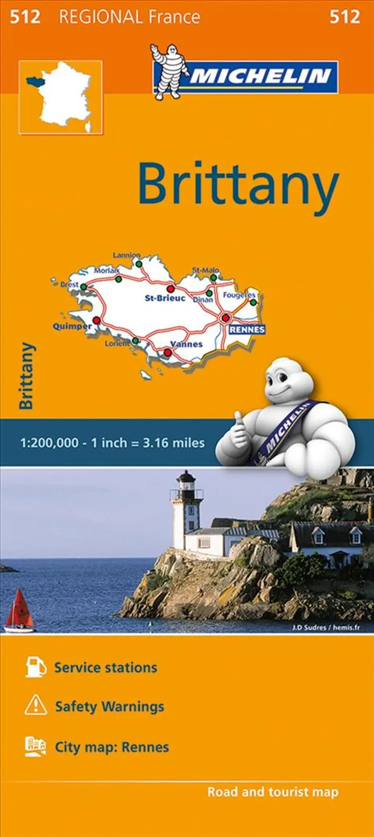 Michelin France blad 512: Bretagne / Brittany af Michelin