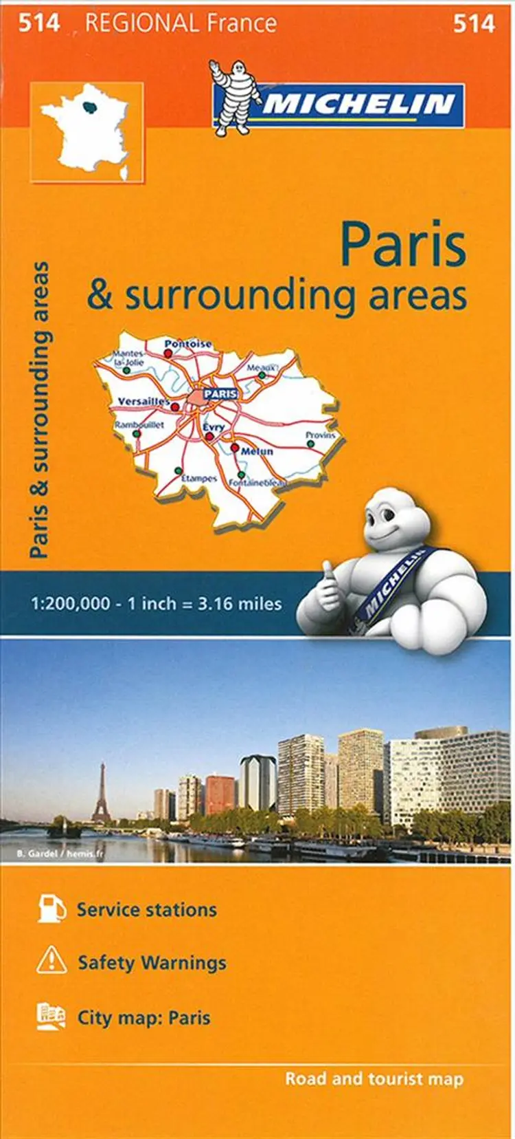 Michelin France blad 514: Ile de France / Paris & Surrounding Areas af Michelin