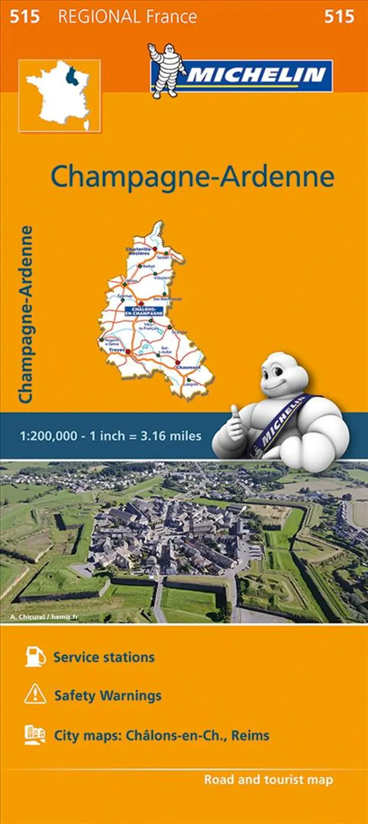 Michelin France blad 515: Champagne - Ardennes af Michelin