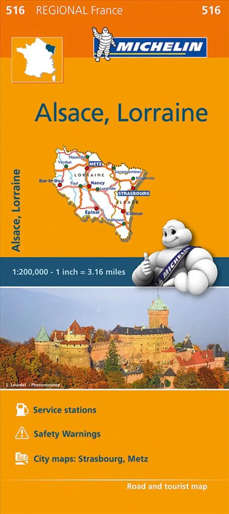Michelin France blad 516: Alsace - Lorraine af Michelin