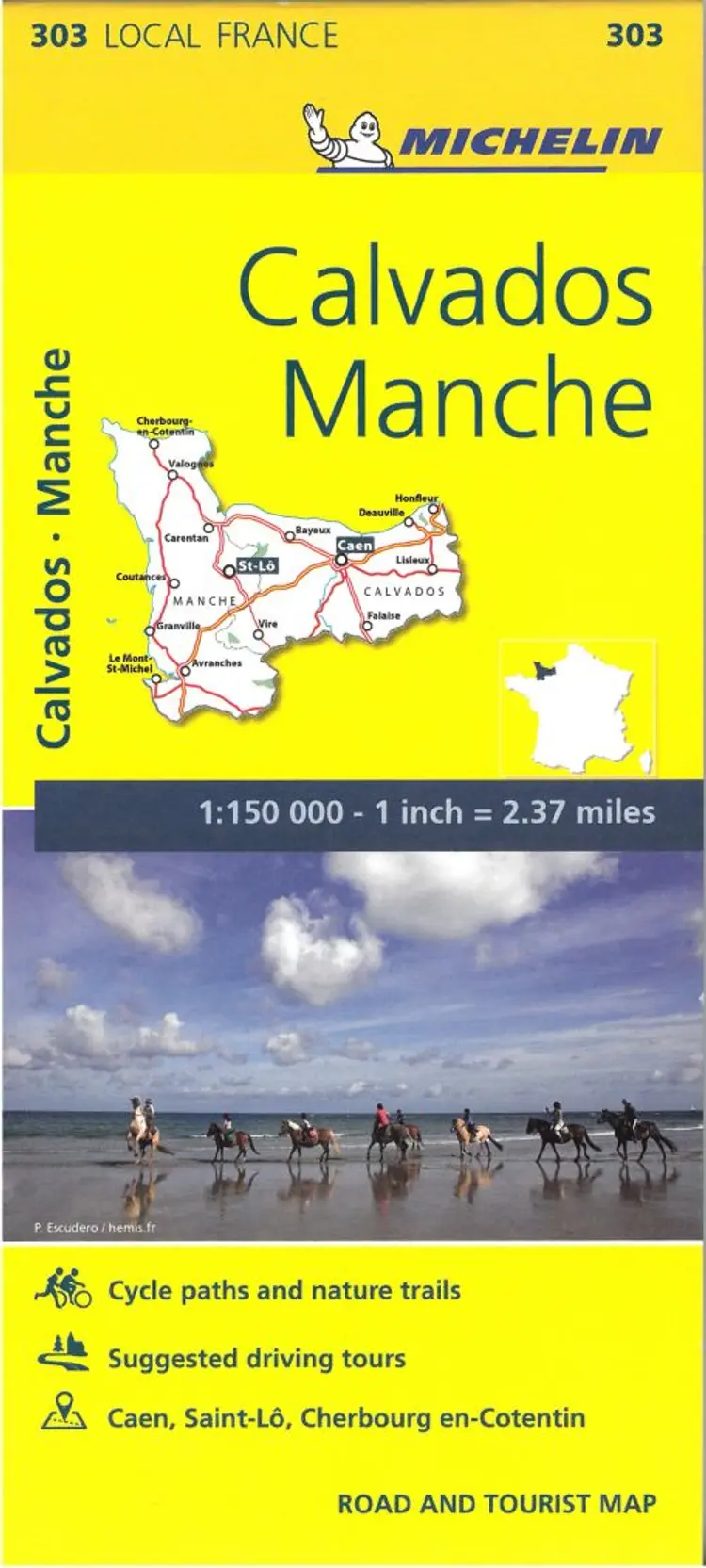 France blad 303 Calvados, Manche af Michelin