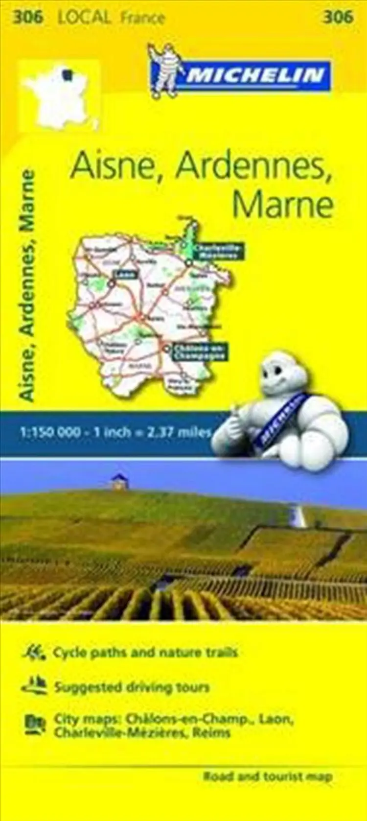 France blad 306: Aisne, Ardennes, Marne af Michelin