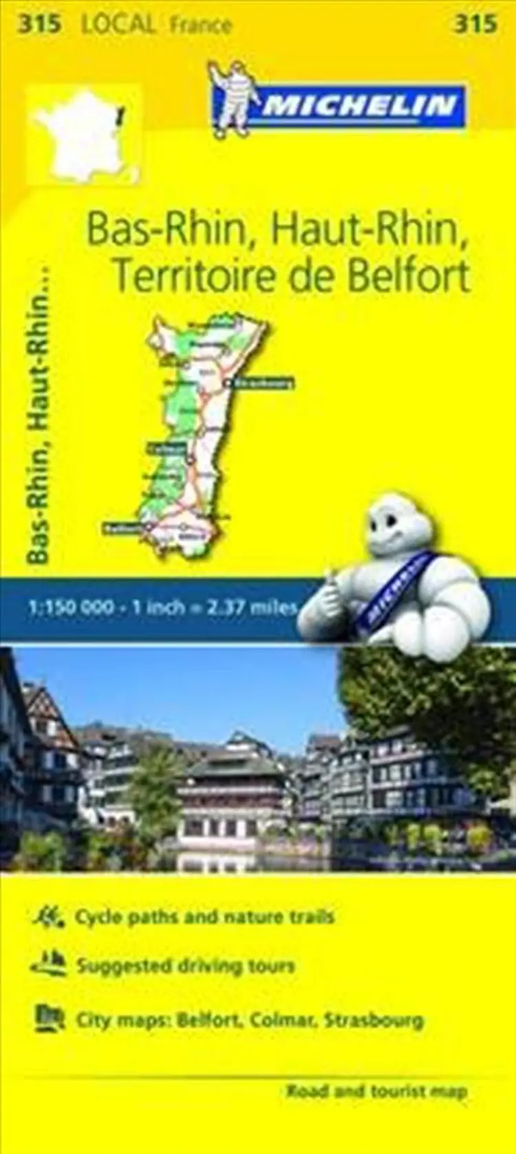 France blad 315: Bas Rhin, Haut Rhin, Territoire de Belfort af Michelin