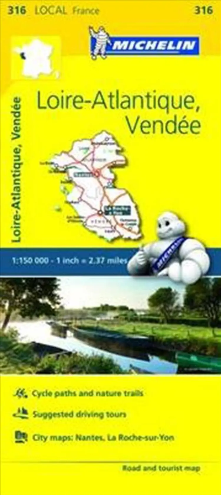 France blad 316: Loire Atlantique, Vendée af Michelin