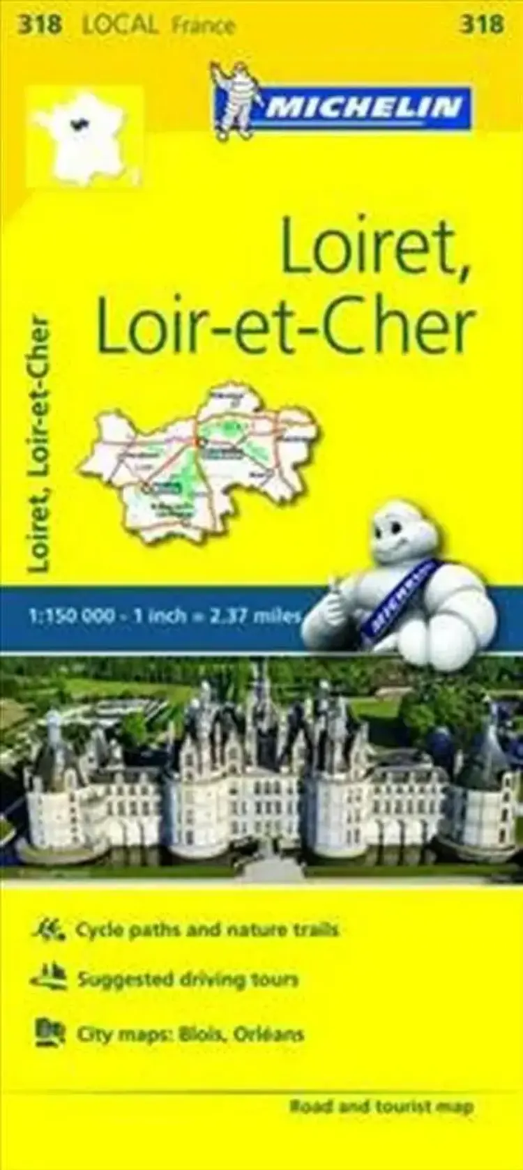France blad 318: Loiret, Loir et Cher af Michelin