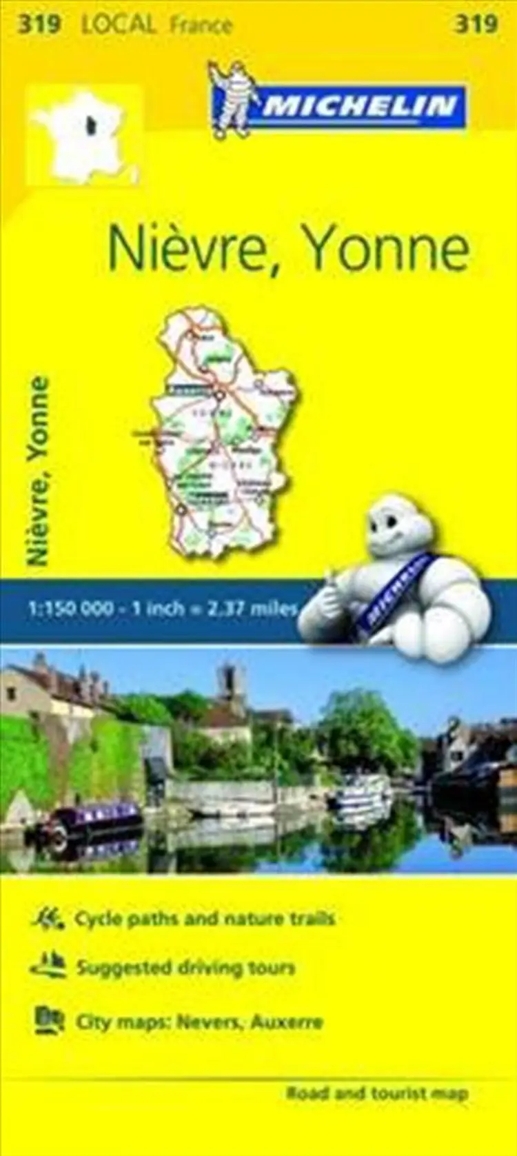 France blad 319: Nievre, Yonne af Michelin