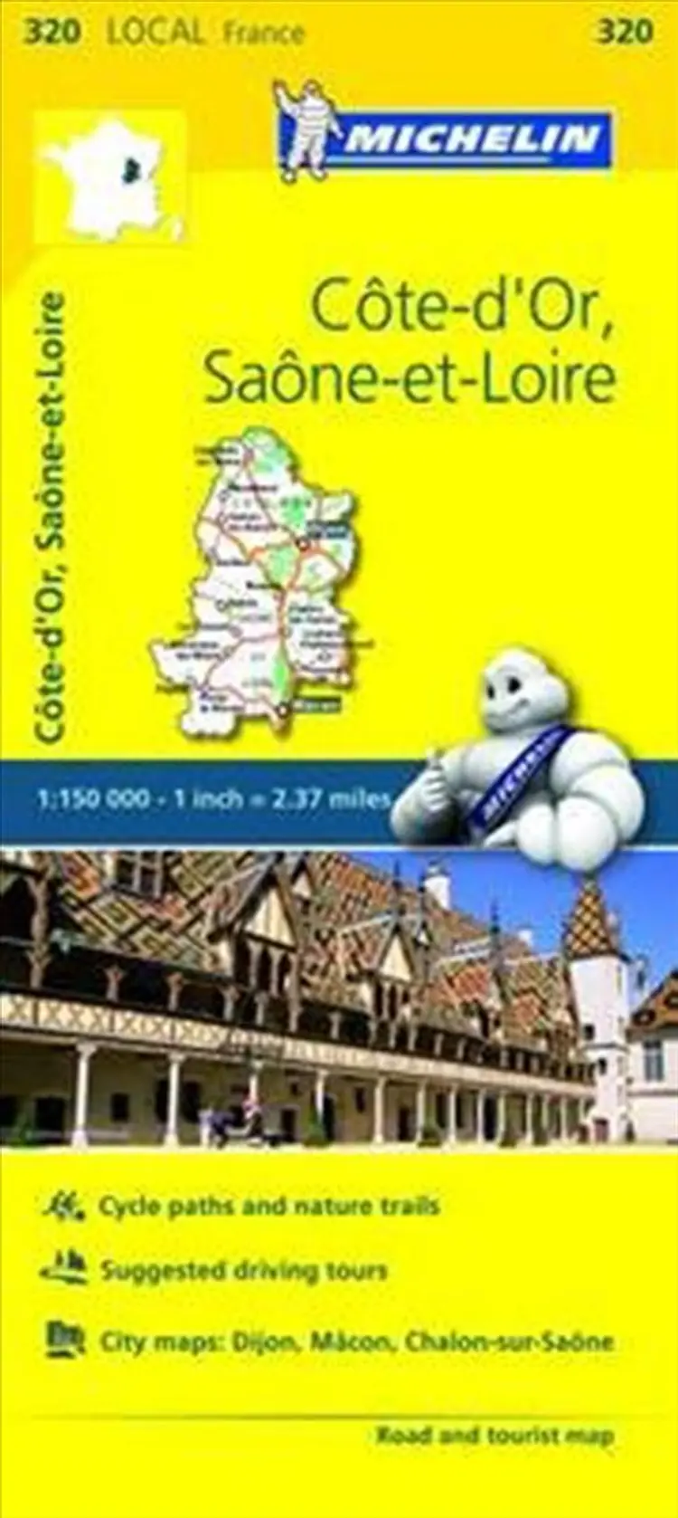 France blad 320: Cote dOr, Saone et Loire af Michelin
