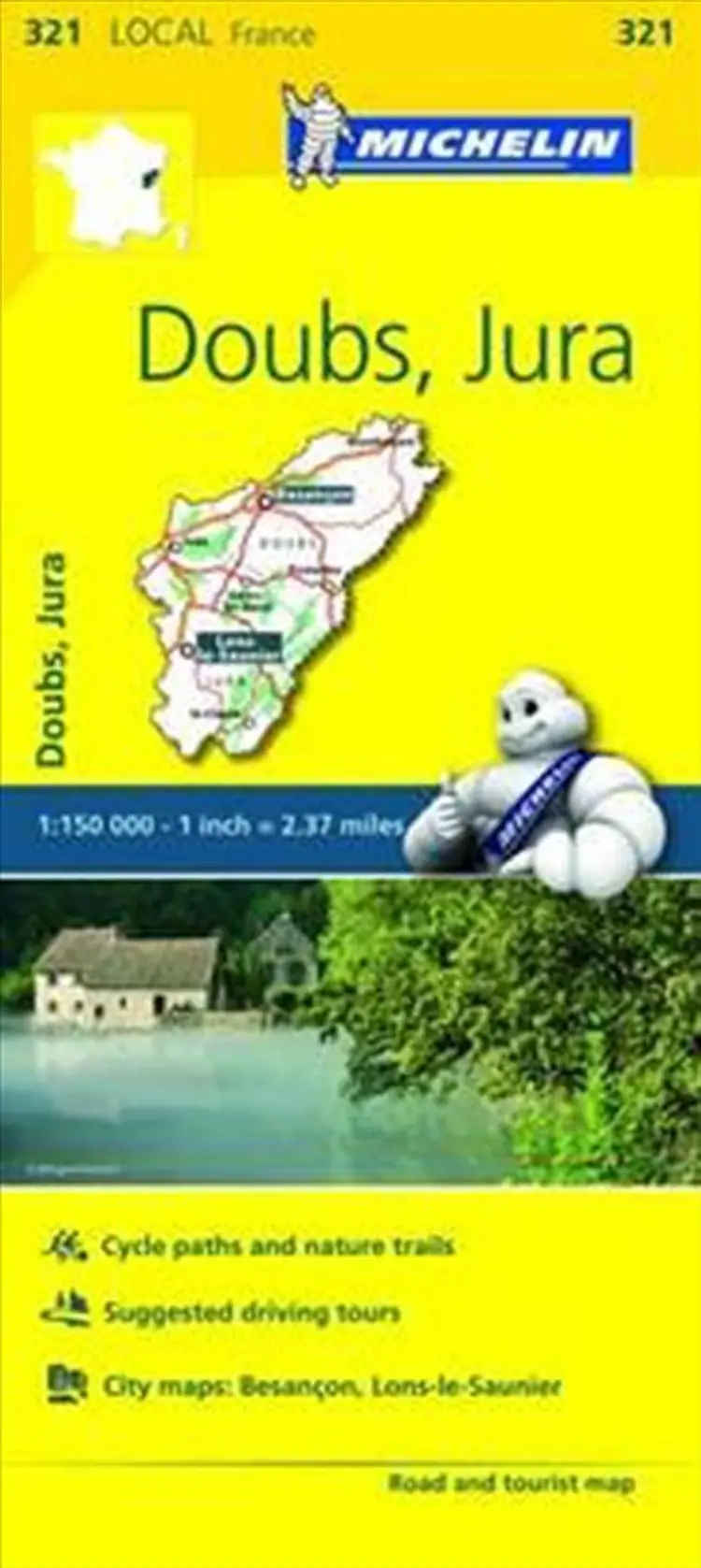 France blad 321: Doubs, Jura af Michelin
