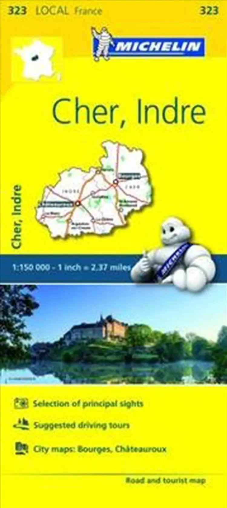 France blad 323: Cher, Indre af Michelin