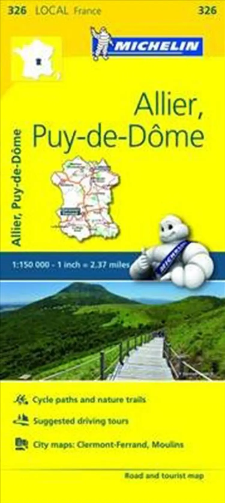 France blad 326: Allier, Puy de Dome af Michelin