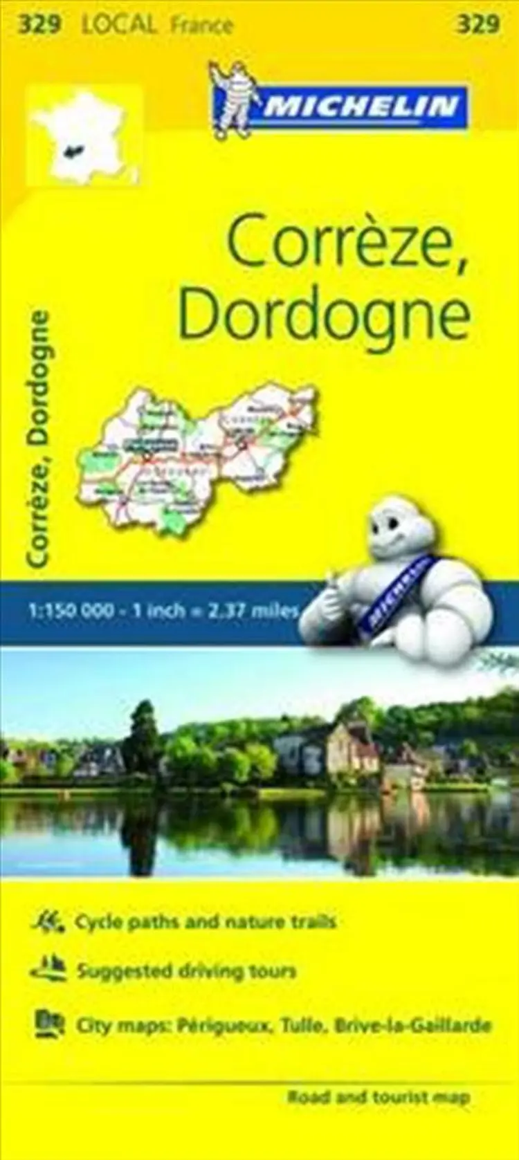France blad 329: Correze, Dordogne af Michelin