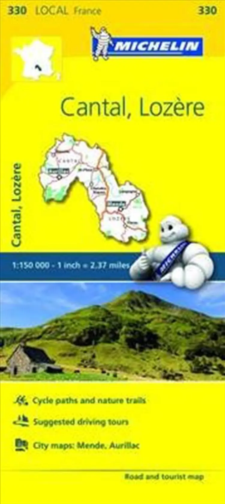 France blad 330: Cantal, Lozere af Michelin