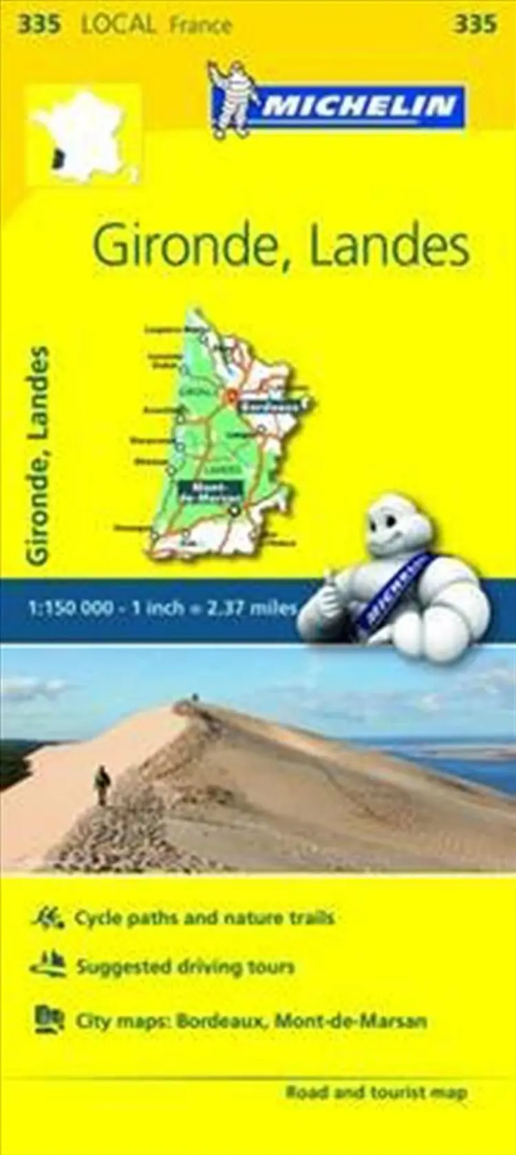 France blad 335: Gironde, Landes af Michelin