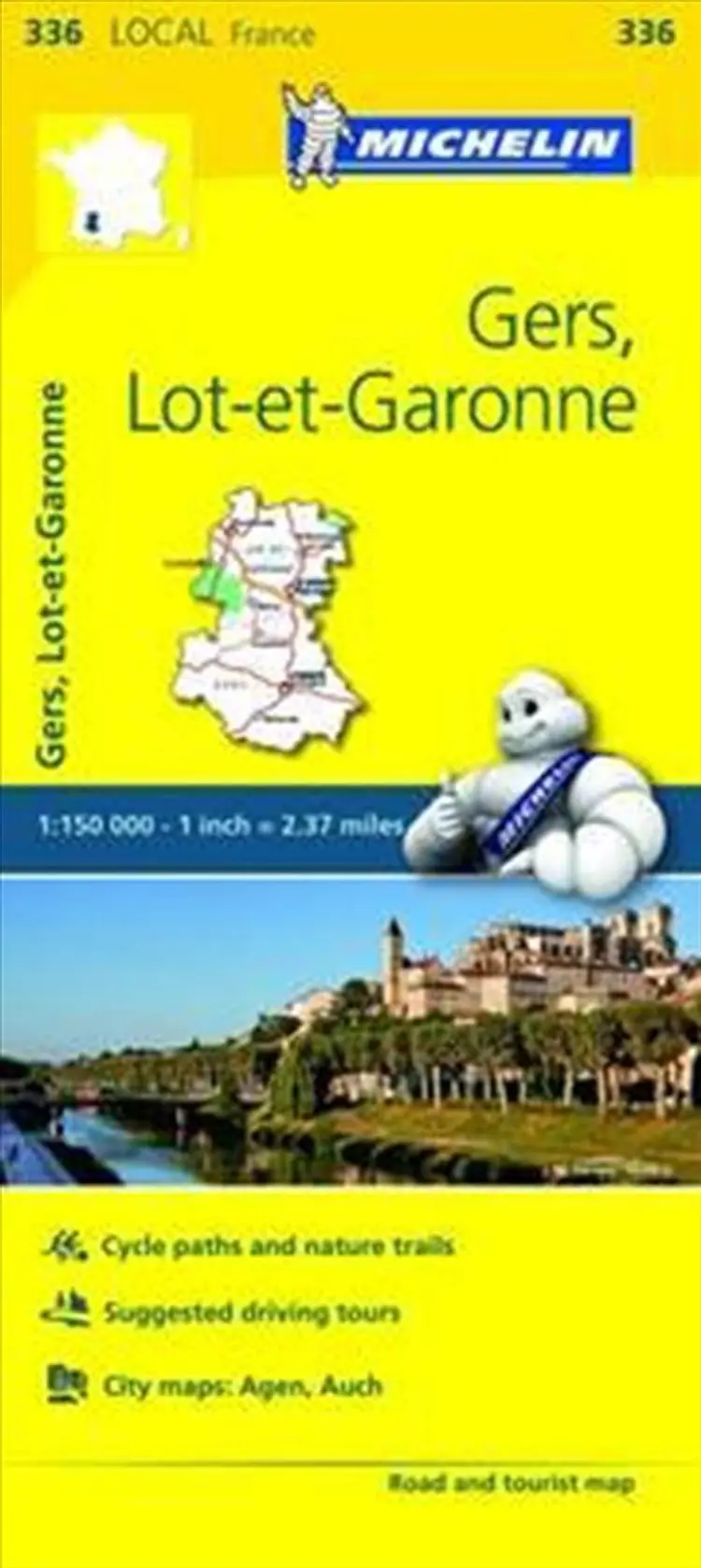 France blad 336: Gers, Lot et Garonne af Michelin