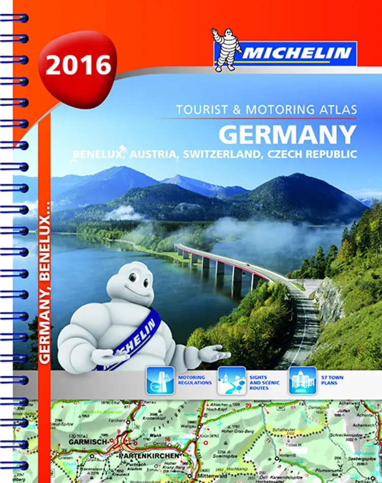 Michelin Tourist & Motoring Atlas Germany, Benelux, Austria, Switzerland, Czech Republic 2016