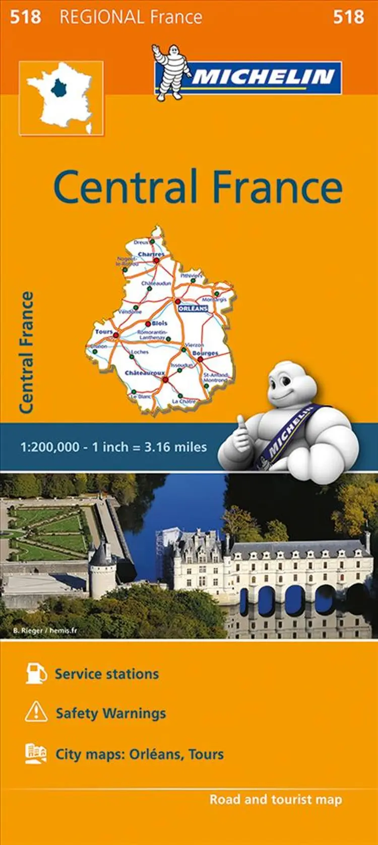 Michelin France blad 518: Centre / Central France af Michelin
