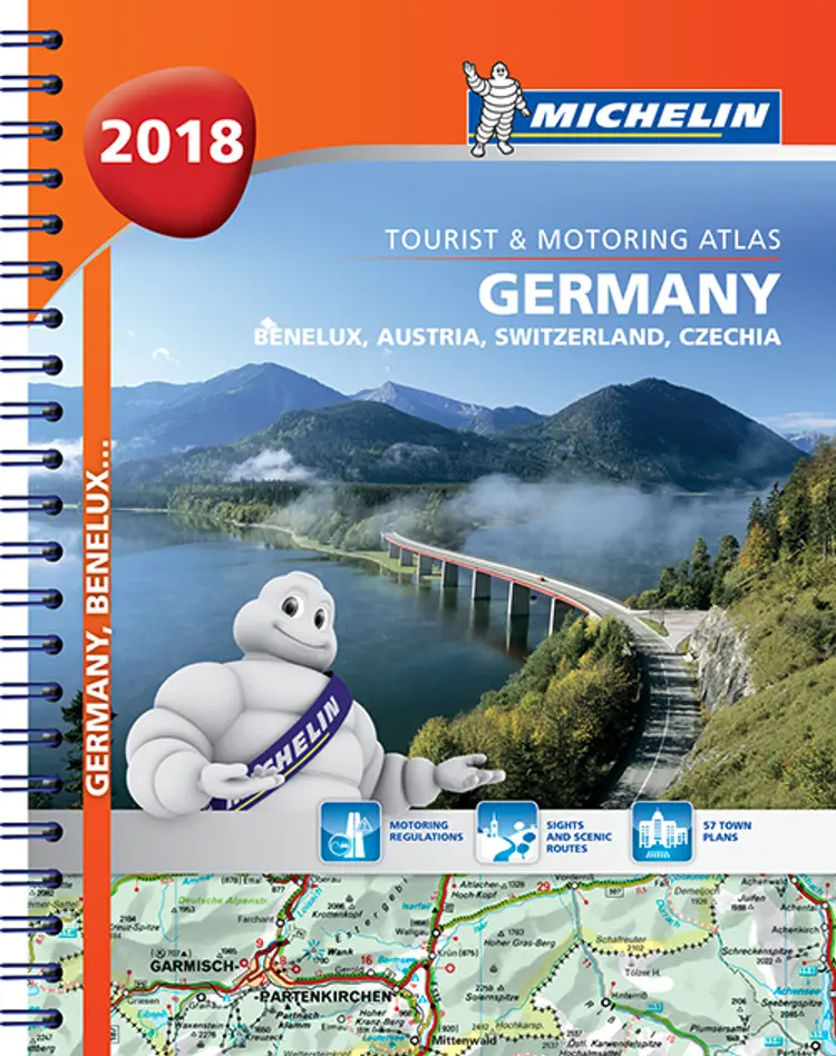 Michelin Tourist & Motoring Atlas Germany, Benelux, Austria, Switzerland, Czech Republic 2018