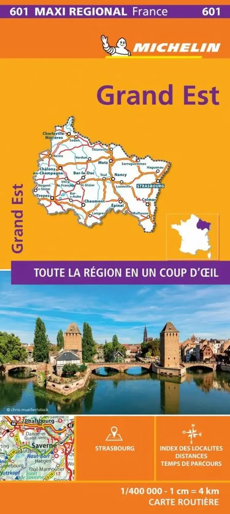 Grand-Est, Michelin Maxi Regional Map France 601 af Michelin