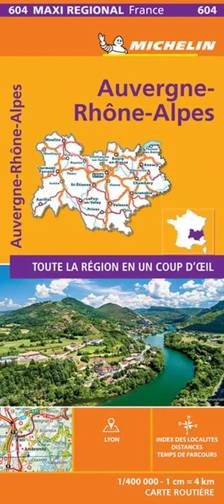 Auvergne Rhone Alpes, Michelin Maxi Regional Map 604 af Michelin