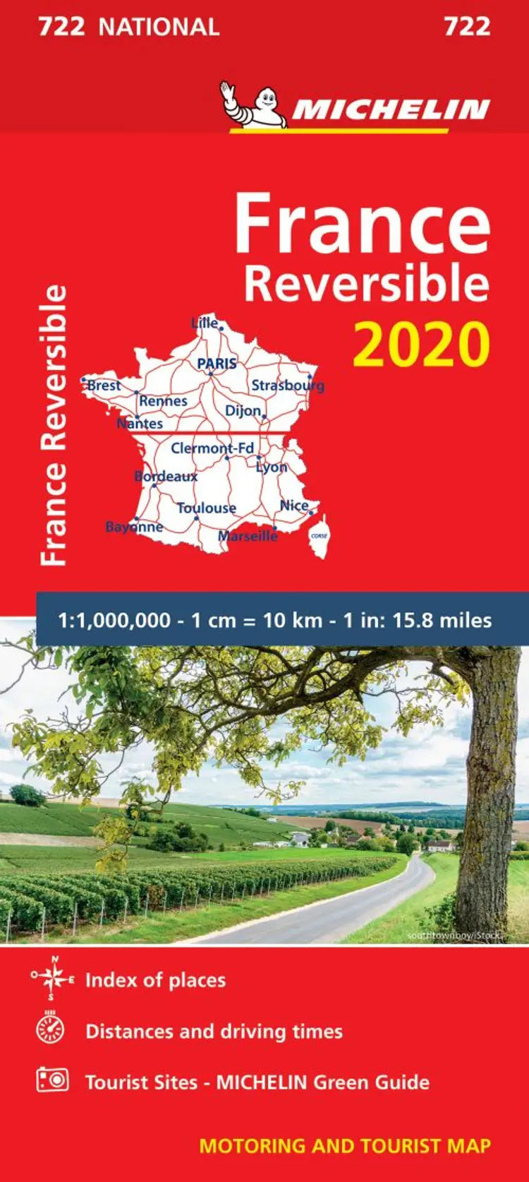 France (Reversible) 2020, Michelin National Map 722 af Michelin