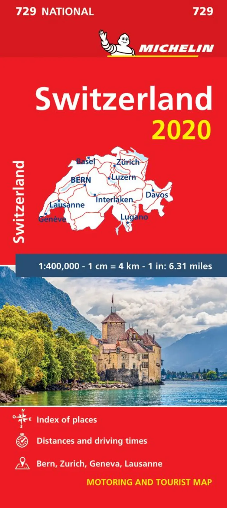 Switzerland 2020, Michelin National Map 729 af Michelin