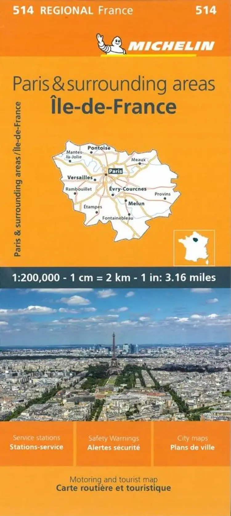 Michelin France blad 514: Paris & Surrounding Areas / Ile de France af Michelin