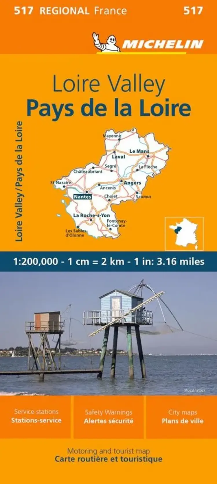 Michelin France blad 517: Loire Valley - Pays de la Loire af Michelin