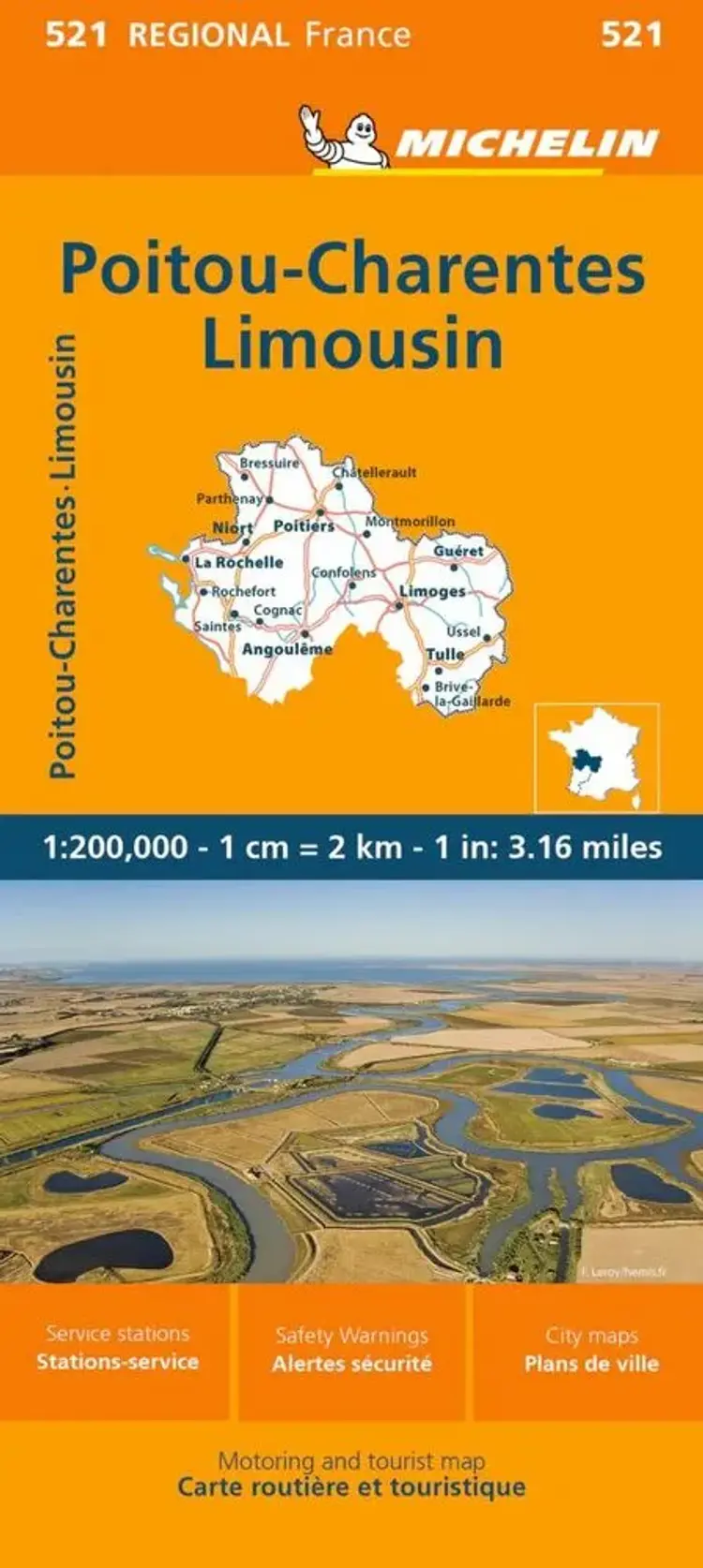 Michelin France blad 521: Poitou-Charentes Limousin af Michelin