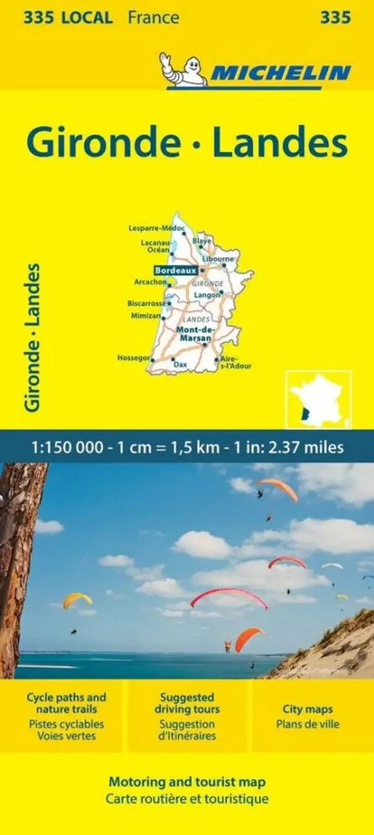 France blad 335: Gironde, Landes af Michelin