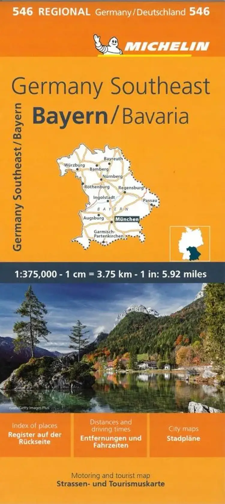 Michelin Germany Blad 546: Southeast, Bavaria af Michelin