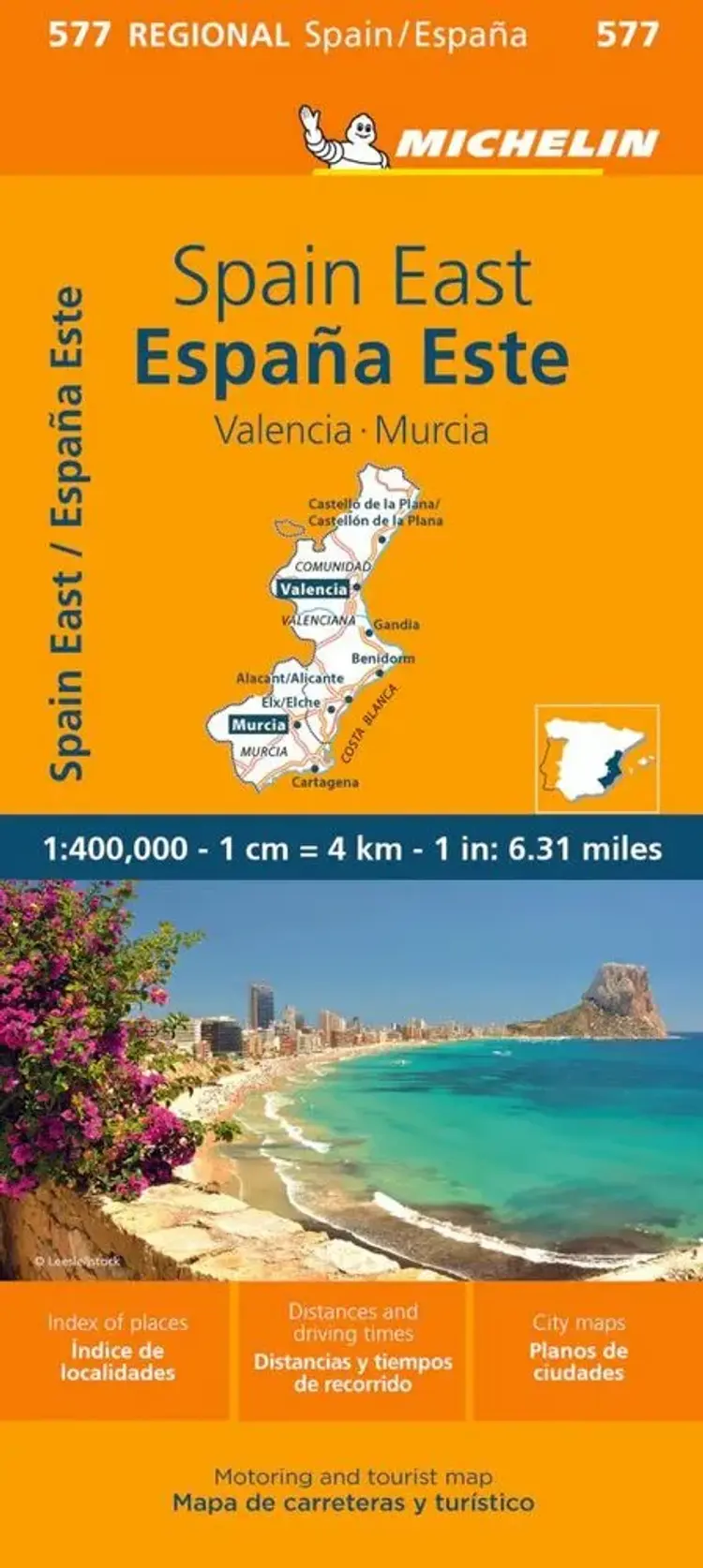 Michelin Spain Blad 577: Spain Central East: La Comunidad Valenciana, Murcia af Michelin