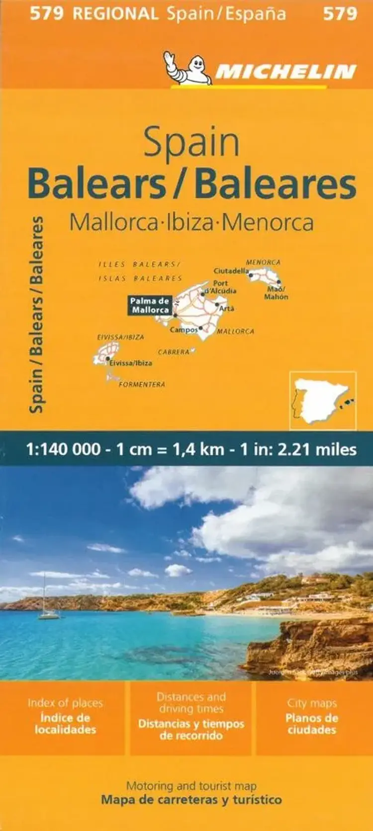 Michelin Spain Blad 579: Baleares: Mallorca, Menorca, Ibiza af Michelin