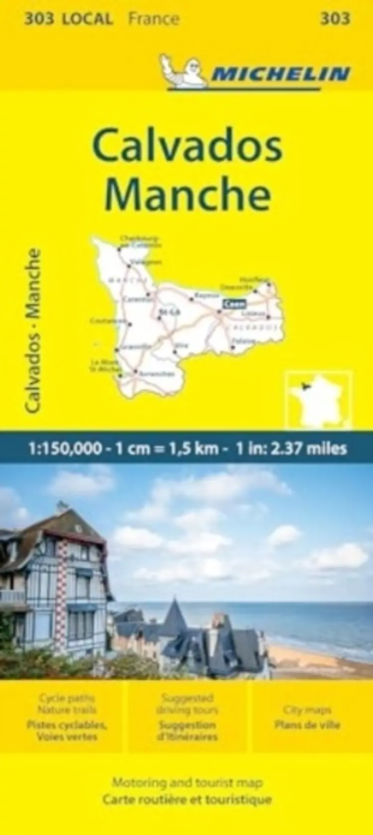 France blad 303 Calvados, Manche af Michelin