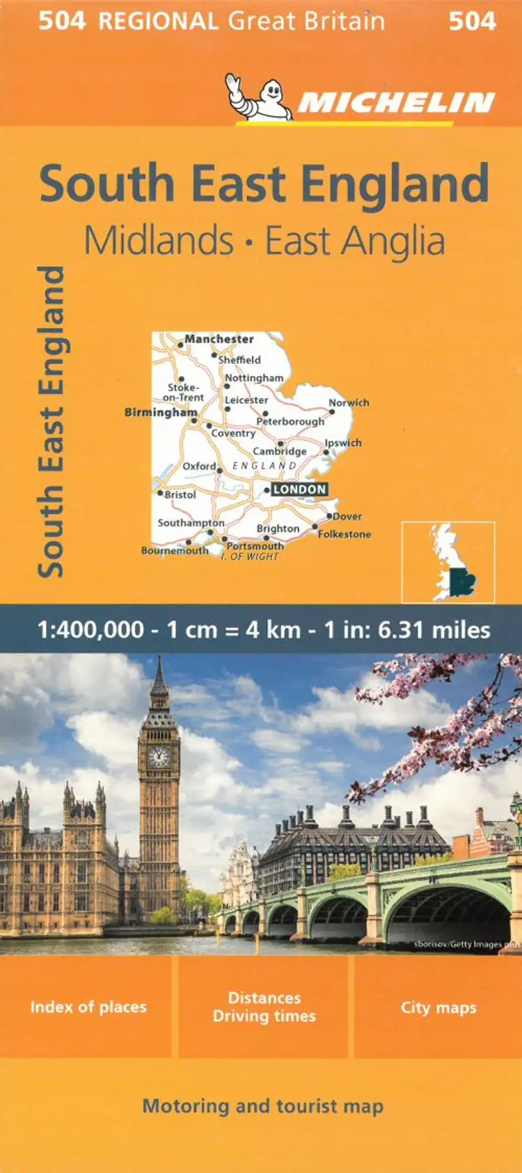 Michelin Great Britain Blad 504: South East England, The Midlands, East Anglia af Michelin