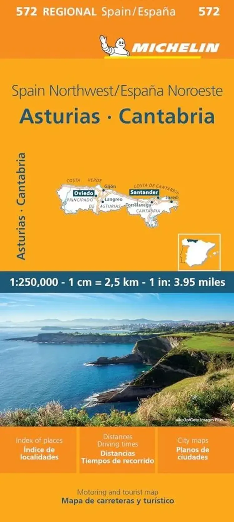 Michelin Spain Blad 572: Northwest Spain: Asturias, Cantabria af Michelin