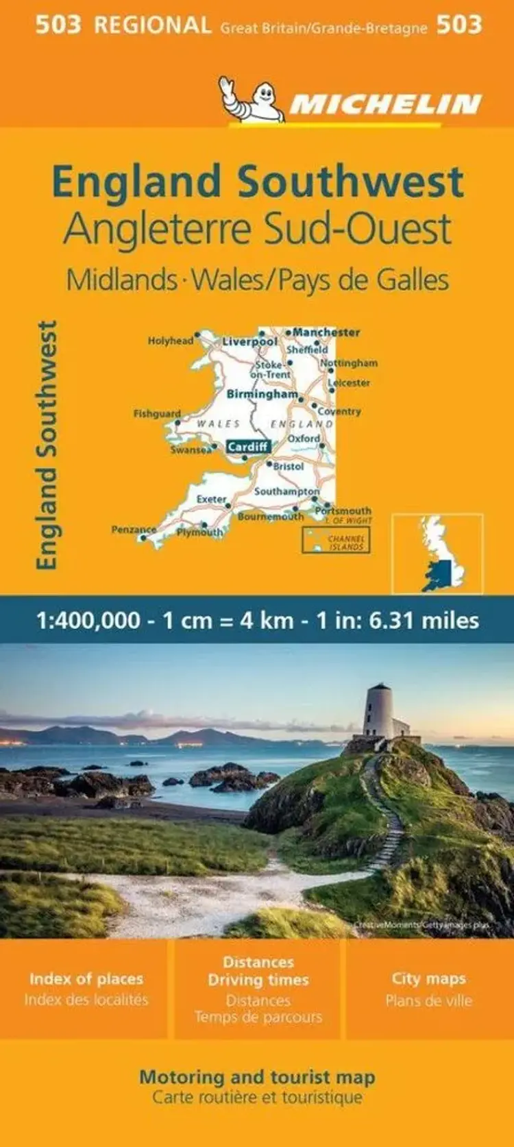 Michelin Great Britain Blad 503: Wales, The Midlands - Wales, South West England af Michelin