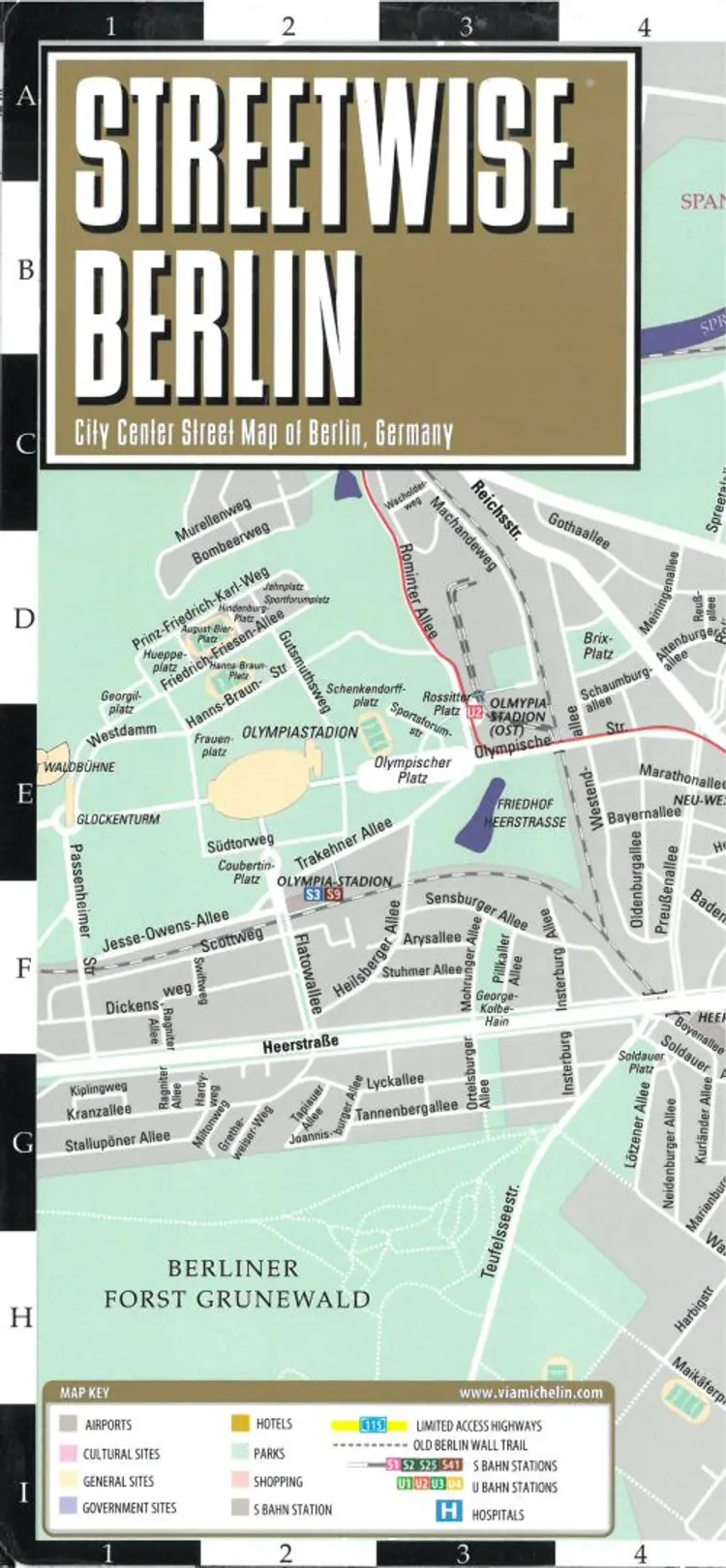 Berlin Streetwise Map af Michelin
